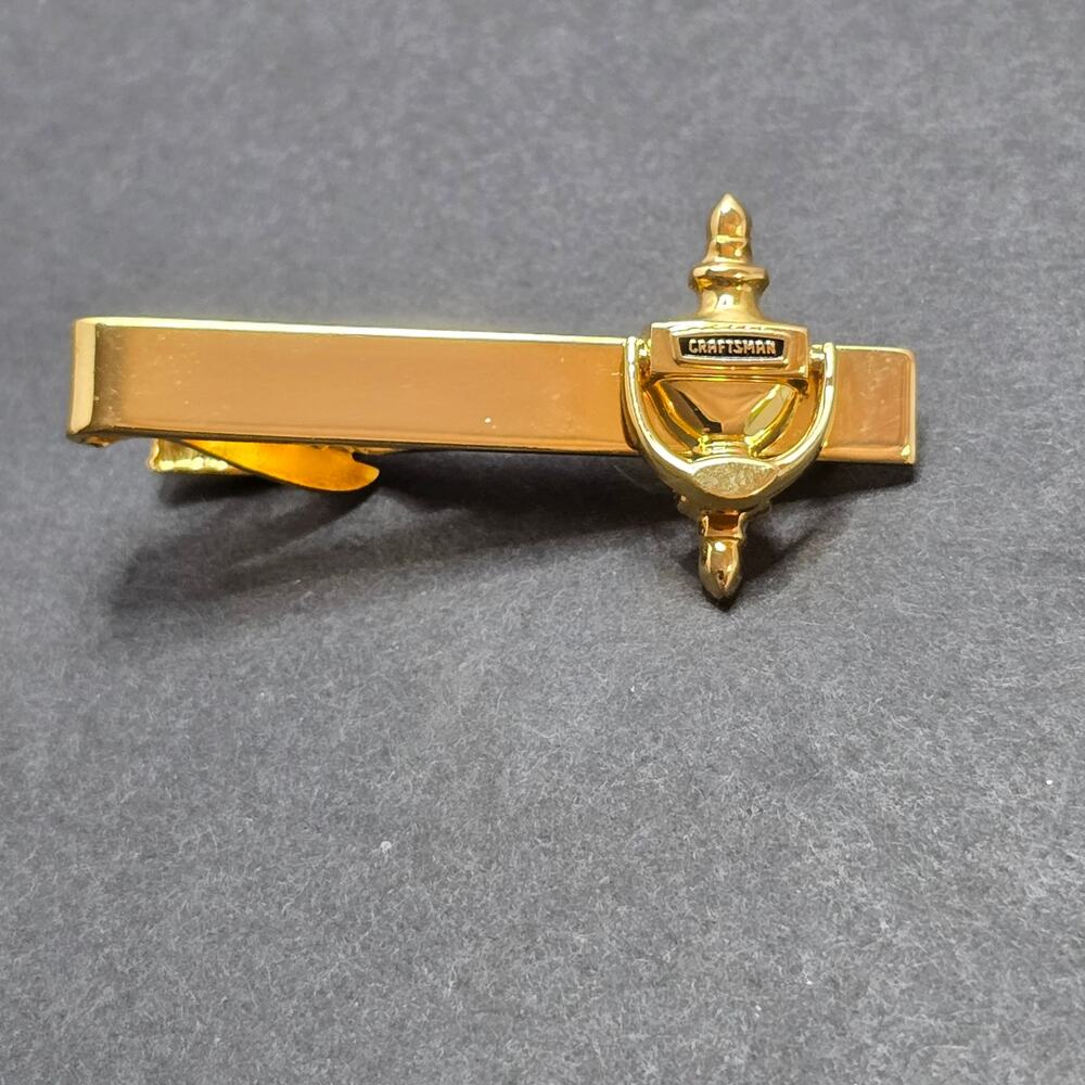 Craftsman Door Knocker Tie Clip Moving Gold Tone Sears Employee Collectible